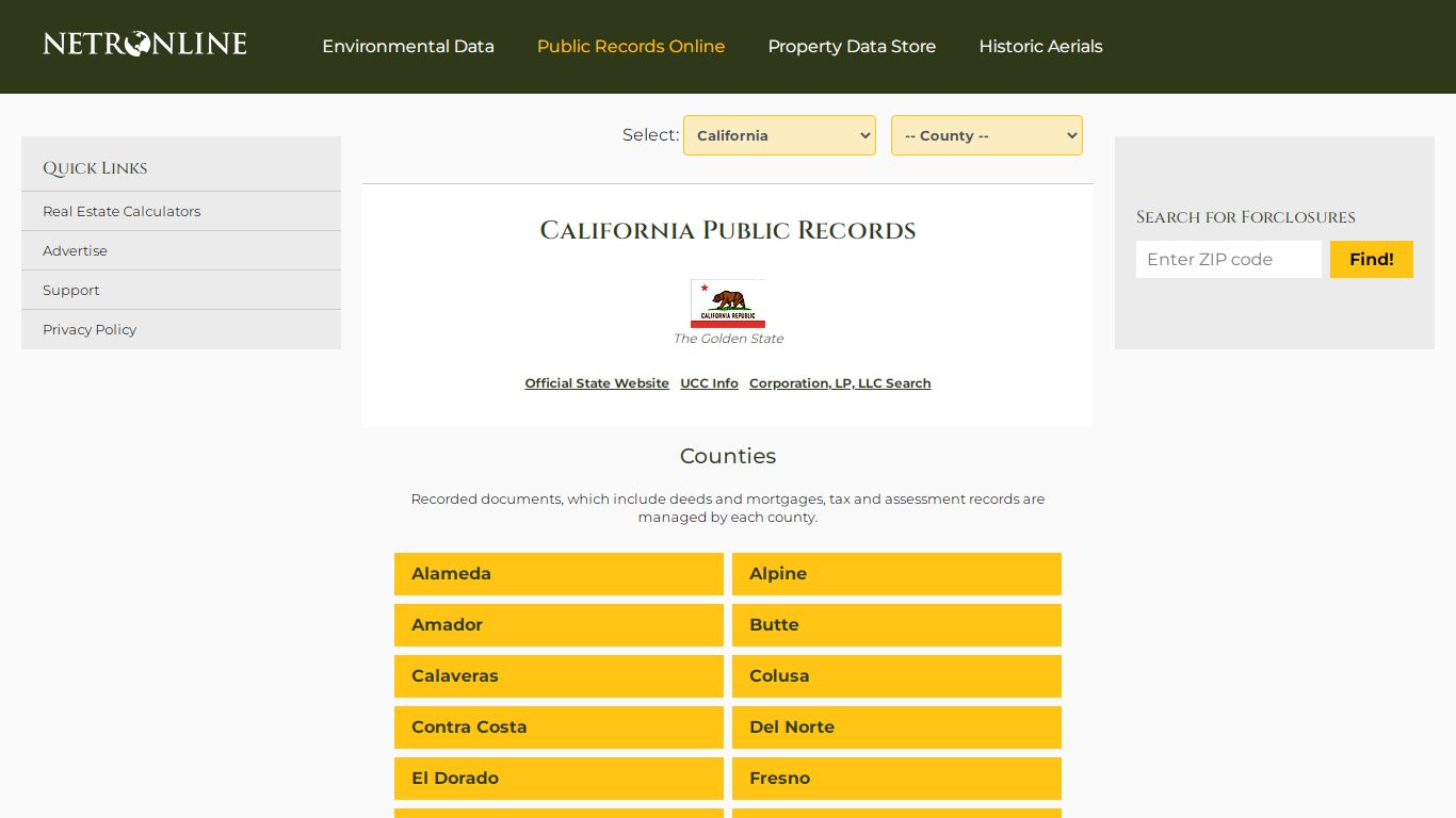 California Public Records Online Directory - NETROnline.com